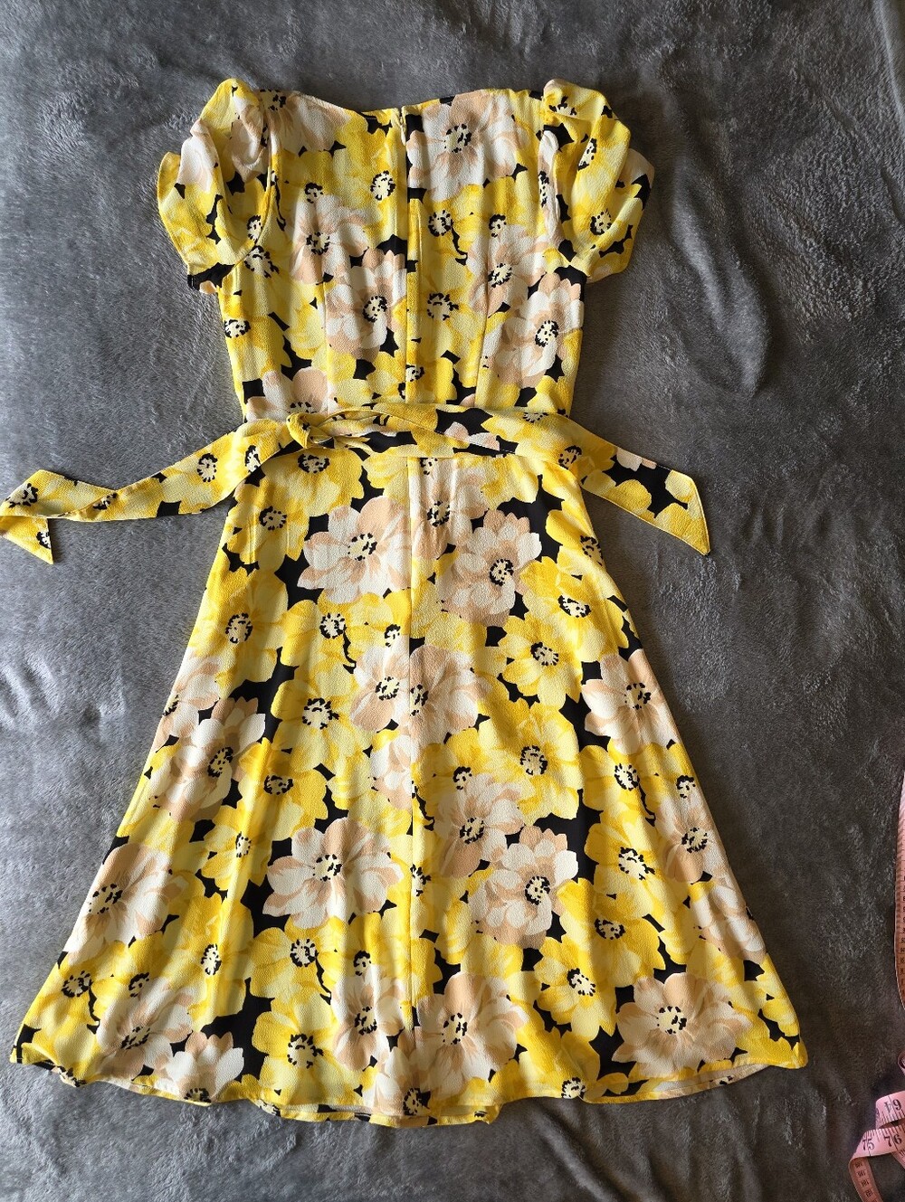Talbots Pippy Poppies Yellow Floral Crepe Midi Dress 2P - Picture 7 of 11